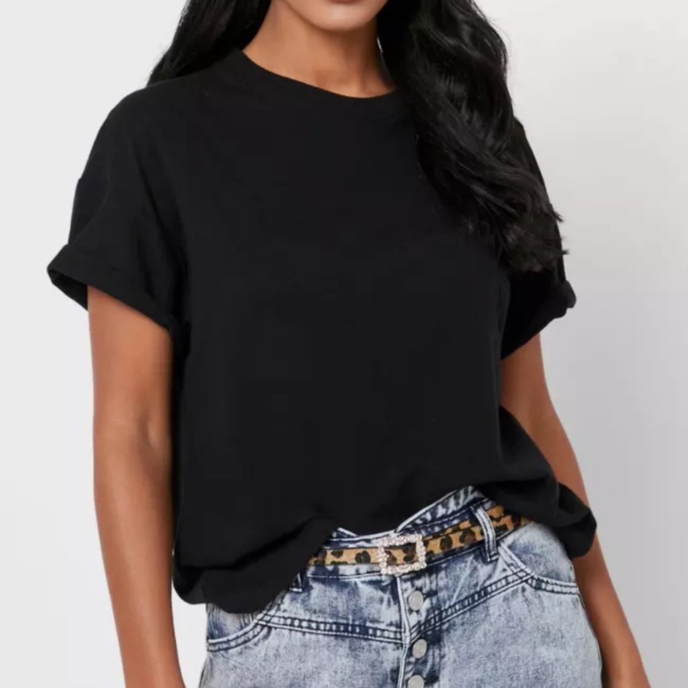 Topshop Black Oversized T Shirt XS